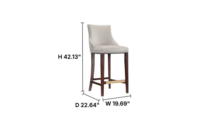 Manhattan Comfort Shubert Wood Upholstered Barstool-Jennifer Furniture