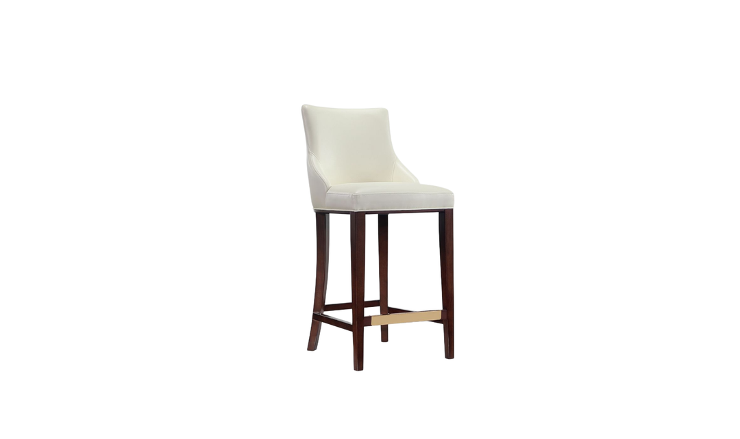 Manhattan Comfort Shubert Wood Upholstered Barstool-Jennifer Furniture