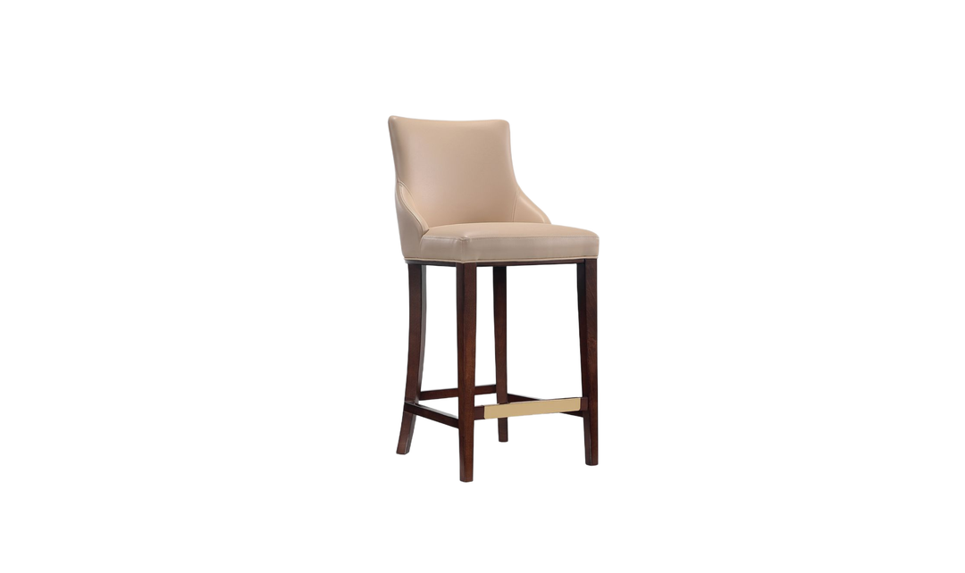 Manhattan Comfort Shubert Wood Upholstered Barstool-Jennifer Furniture