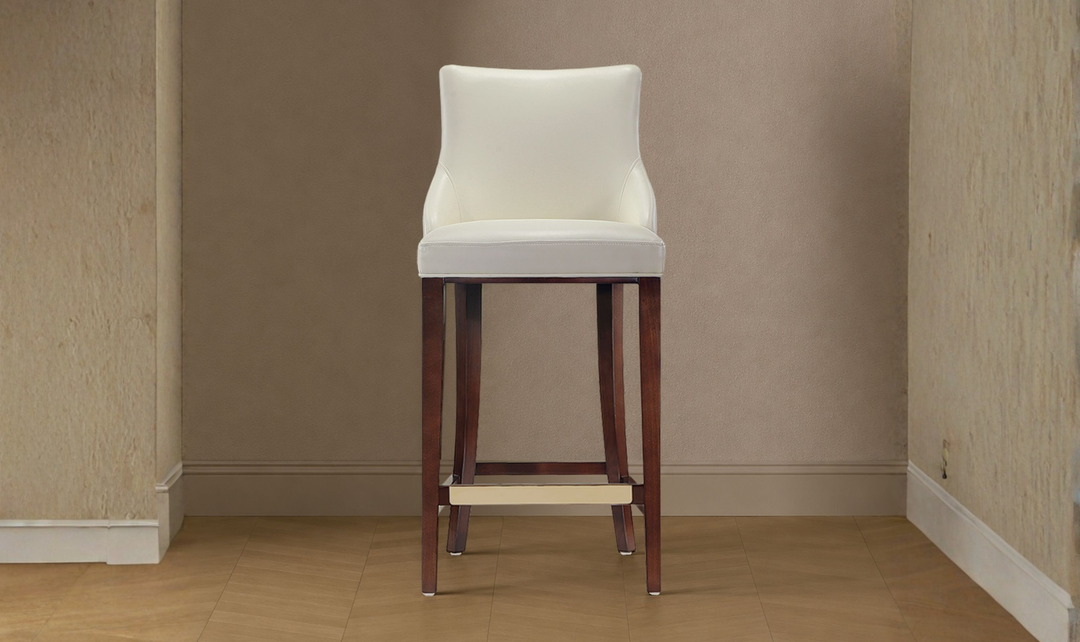 Manhattan Comfort Shubert Wood Upholstered Barstool-Jennifer Furniture
