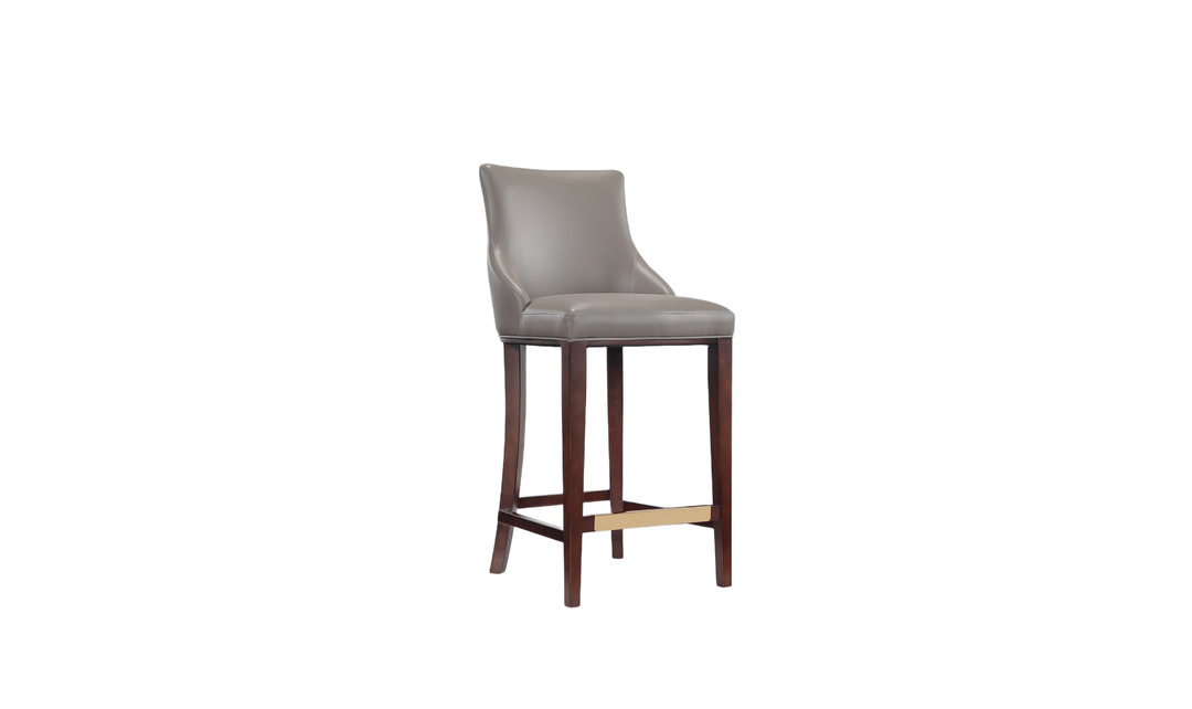 Manhattan Comfort Shubert Wood Upholstered Barstool-Jennifer Furniture