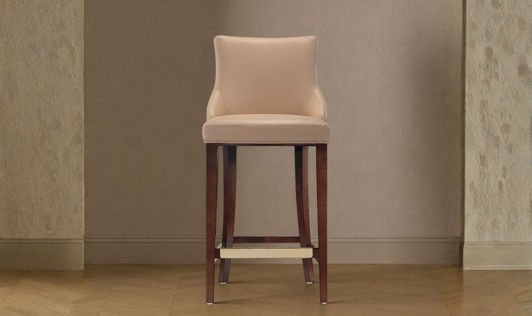 Manhattan Comfort Shubert Wood Upholstered Barstool-Jennifer Furniture