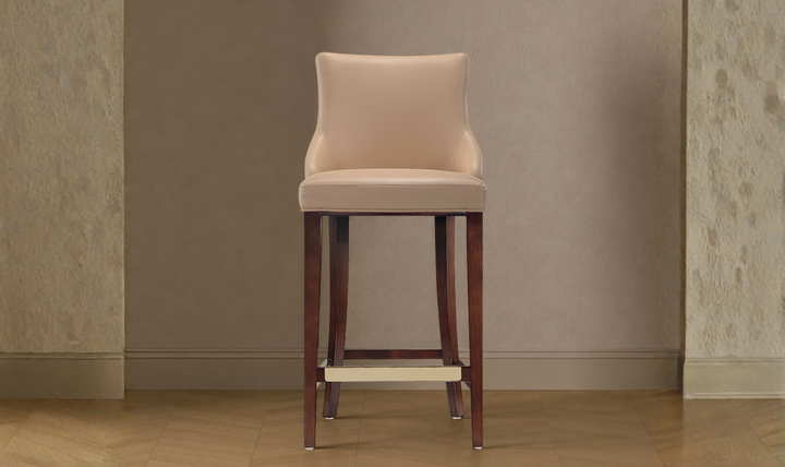 Manhattan Comfort Shubert Wood Upholstered Barstool-Jennifer Furniture