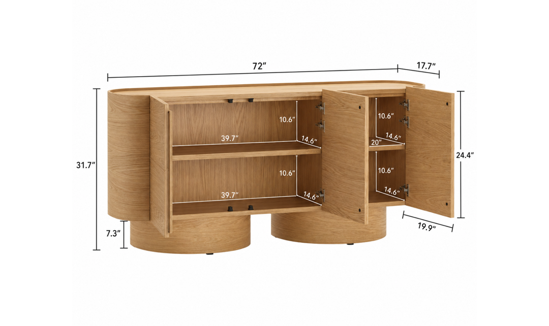 Manhattan Comfort Solis Wooden Sideboard With Three Door-jennifer