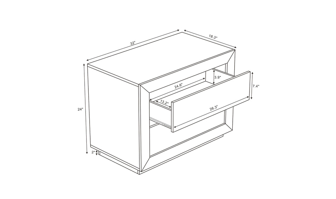 Manhattan Comfort Soren Nightstand With Two-Drawers