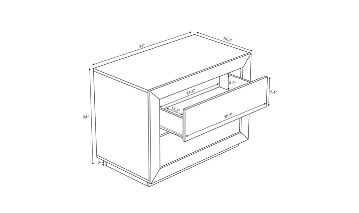 Manhattan Comfort Soren Nightstand With Two-Drawers