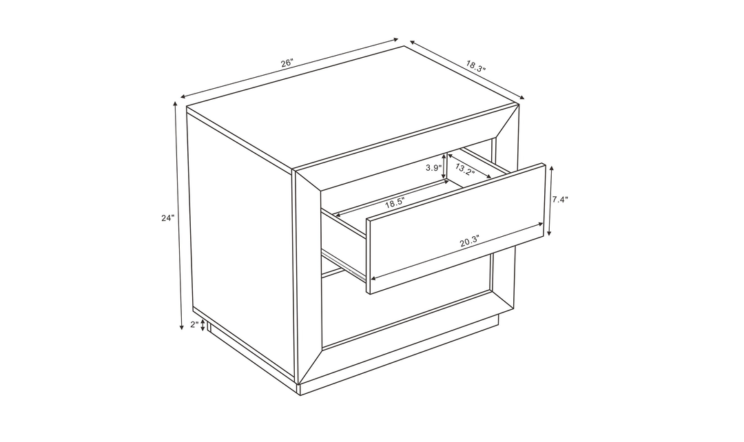 Manhattan Comfort Soren Nightstand With Two Drawers-Jennifer Furniture