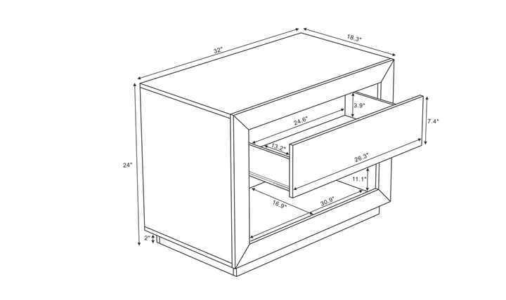 Manhattan Comfort Soren Wooden Nightstand