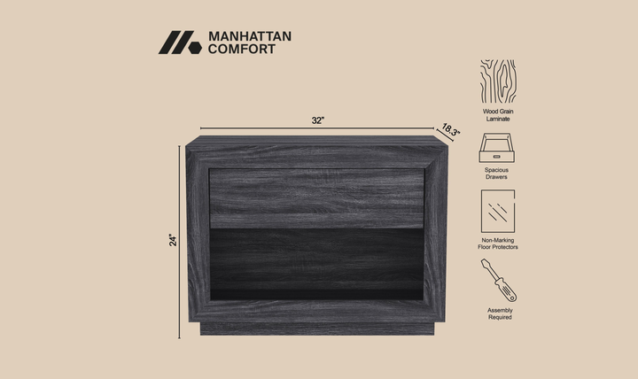Manhattan Comfort Soren Wooden Nightstand
