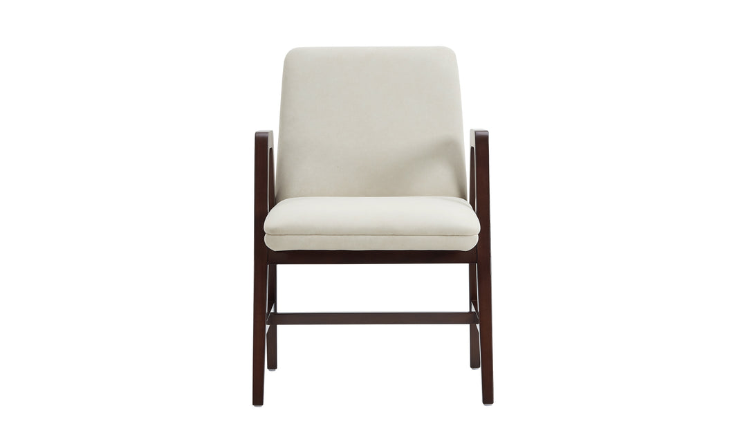 Manhattan Comfort Stella Velvet Wood Armchair-Jennifer Furniture