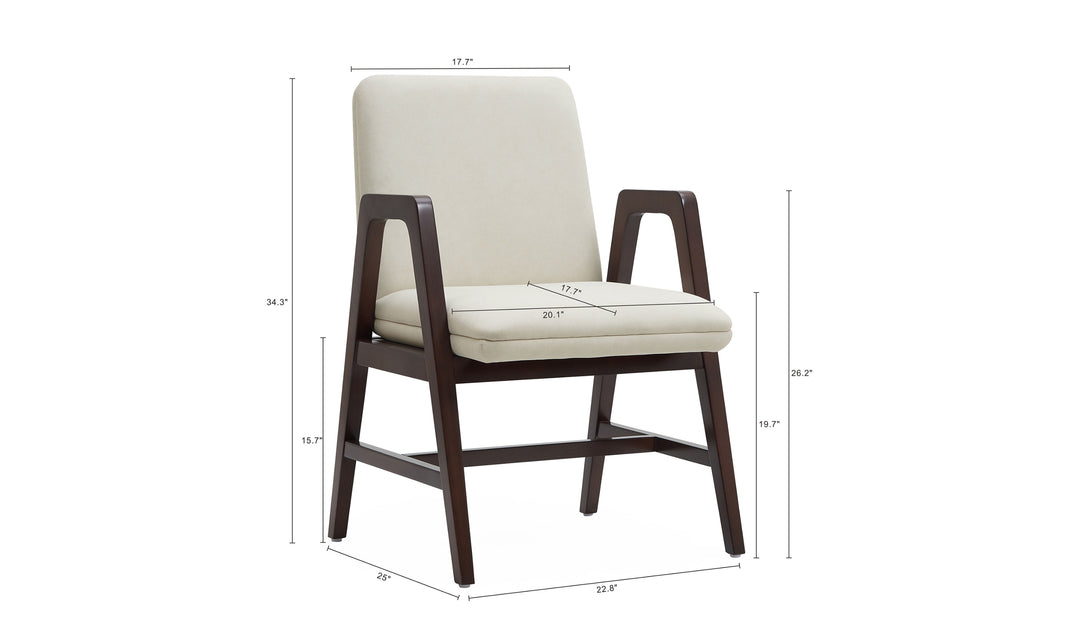 Manhattan Comfort Stella Velvet Wood Armchair-Jennifer Furniture