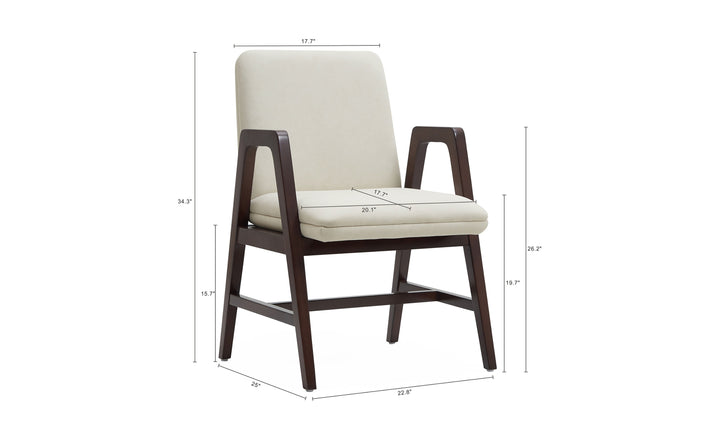 Manhattan Comfort Stella Velvet Wood Armchair-Jennifer Furniture
