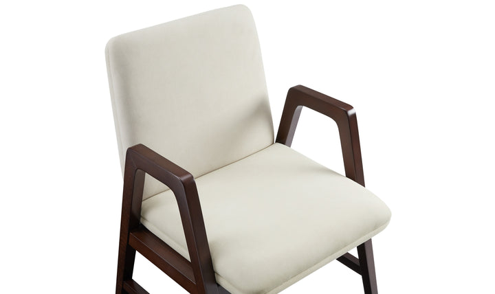 Manhattan Comfort Stella Velvet Wood Armchair-Jennifer Furniture