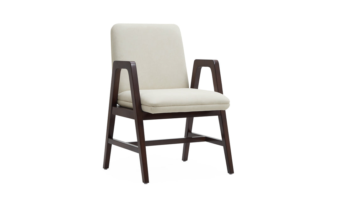 Manhattan Comfort Stella Velvet Wood Armchair-Jennifer Furniture