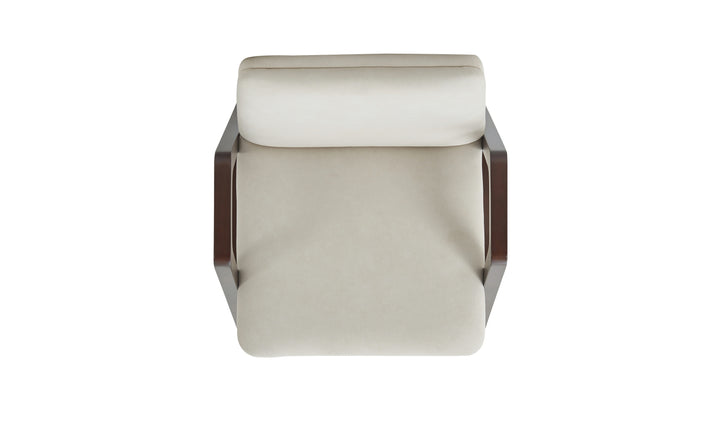 Manhattan Comfort Stella Velvet Wood Armchair-Jennifer Furniture