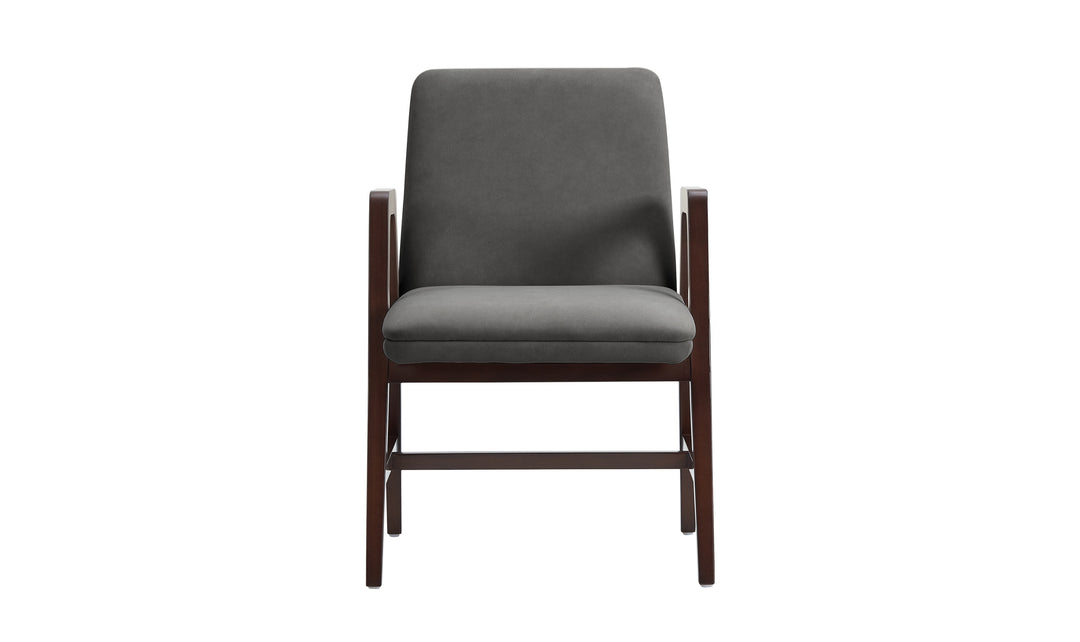 Manhattan Comfort Stella Velvet Wood Armchair-Jennifer Furniture