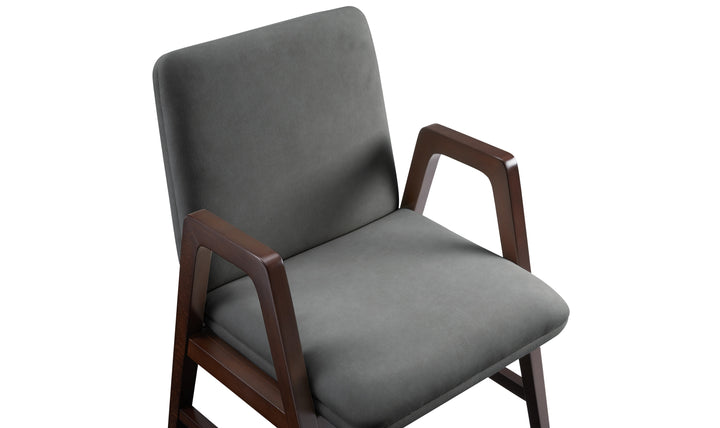Manhattan Comfort Stella Velvet Wood Armchair-Jennifer Furniture