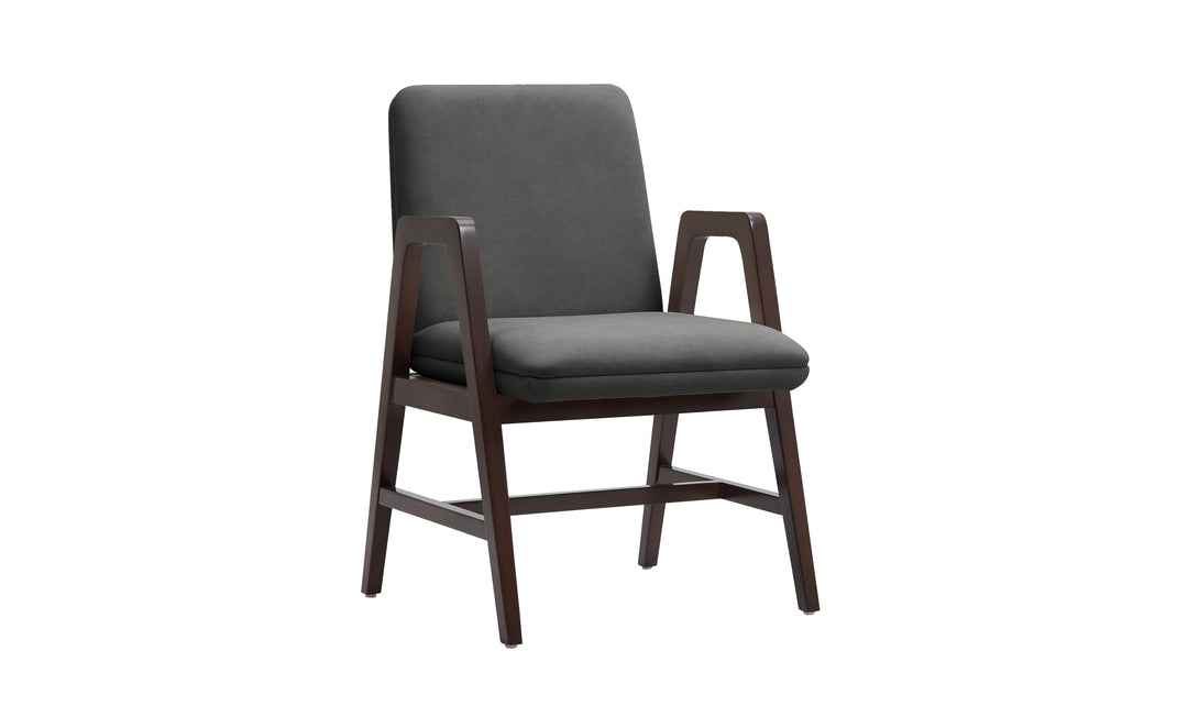 Manhattan Comfort Stella Velvet Wood Armchair-Jennifer Furniture