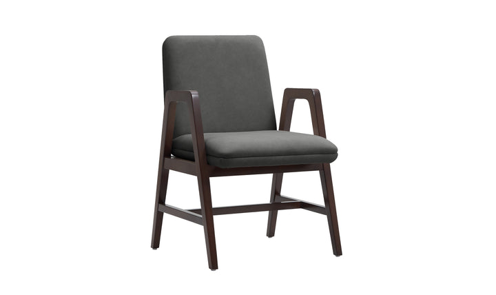 Manhattan Comfort Stella Velvet Wood Armchair-Jennifer Furniture