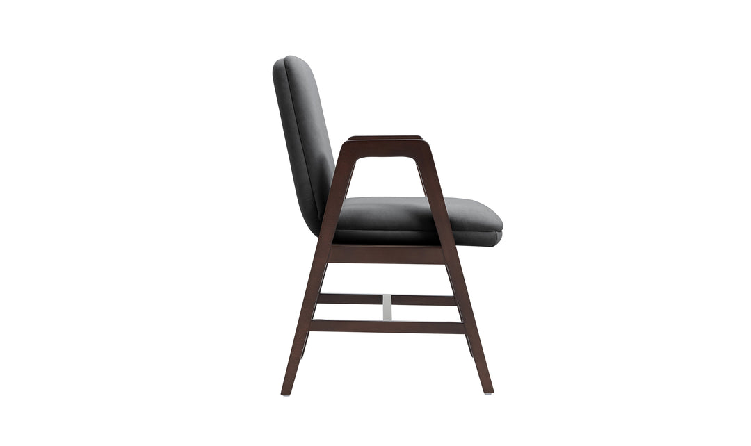 Manhattan Comfort Stella Velvet Wood Armchair-Jennifer Furniture