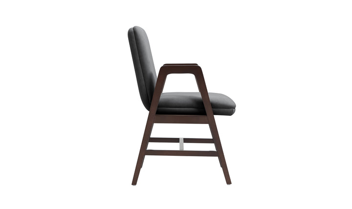 Manhattan Comfort Stella Velvet Wood Armchair-Jennifer Furniture