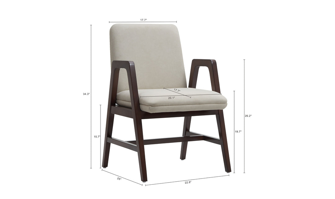 Manhattan Comfort Stella Velvet Wood Armchair-Jennifer Furniture