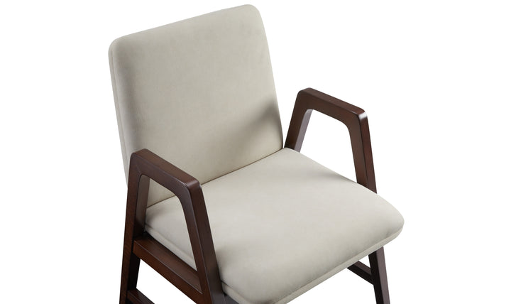 Manhattan Comfort Stella Velvet Wood Armchair-Jennifer Furniture
