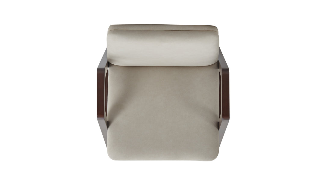 Manhattan Comfort Stella Velvet Wood Armchair-Jennifer Furniture