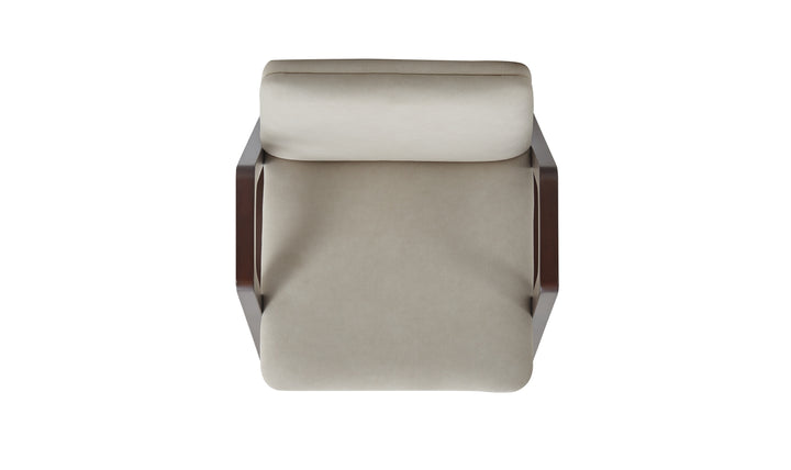 Manhattan Comfort Stella Velvet Wood Armchair-Jennifer Furniture