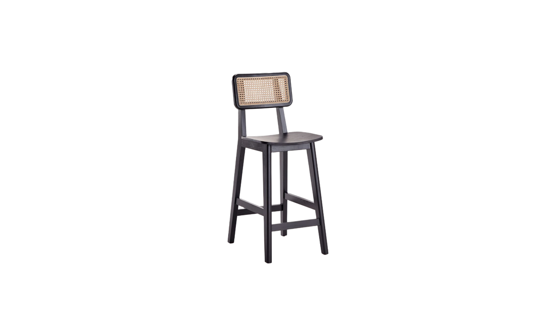 Manhattan Comfort Versailles Cane Back Wood Counter Stool