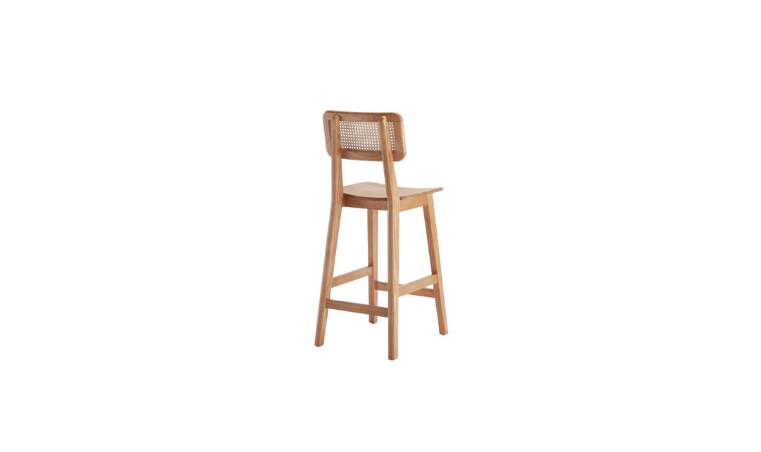 Manhattan Comfort Versailles Cane Back Wood Counter Stool