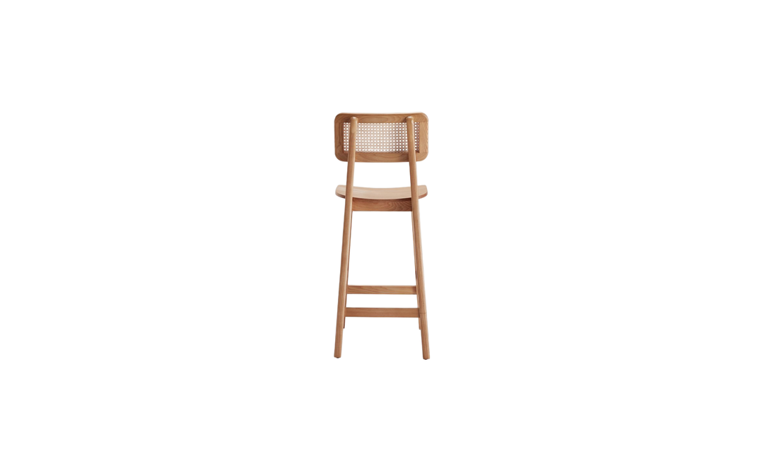 Manhattan Comfort Versailles Cane Back Wood Counter Stool