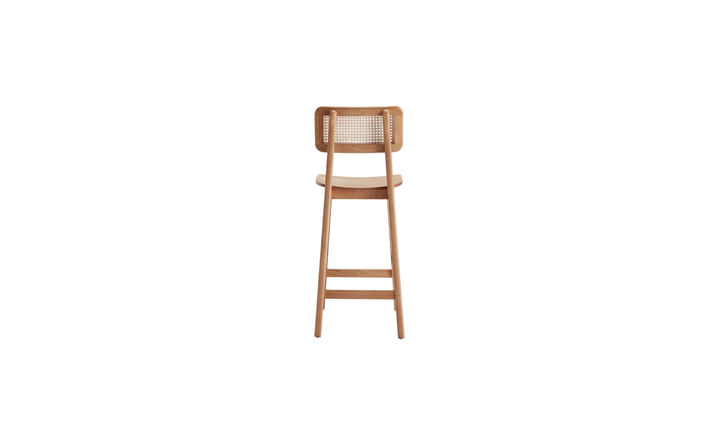Manhattan Comfort Versailles Cane Back Wood Counter Stool