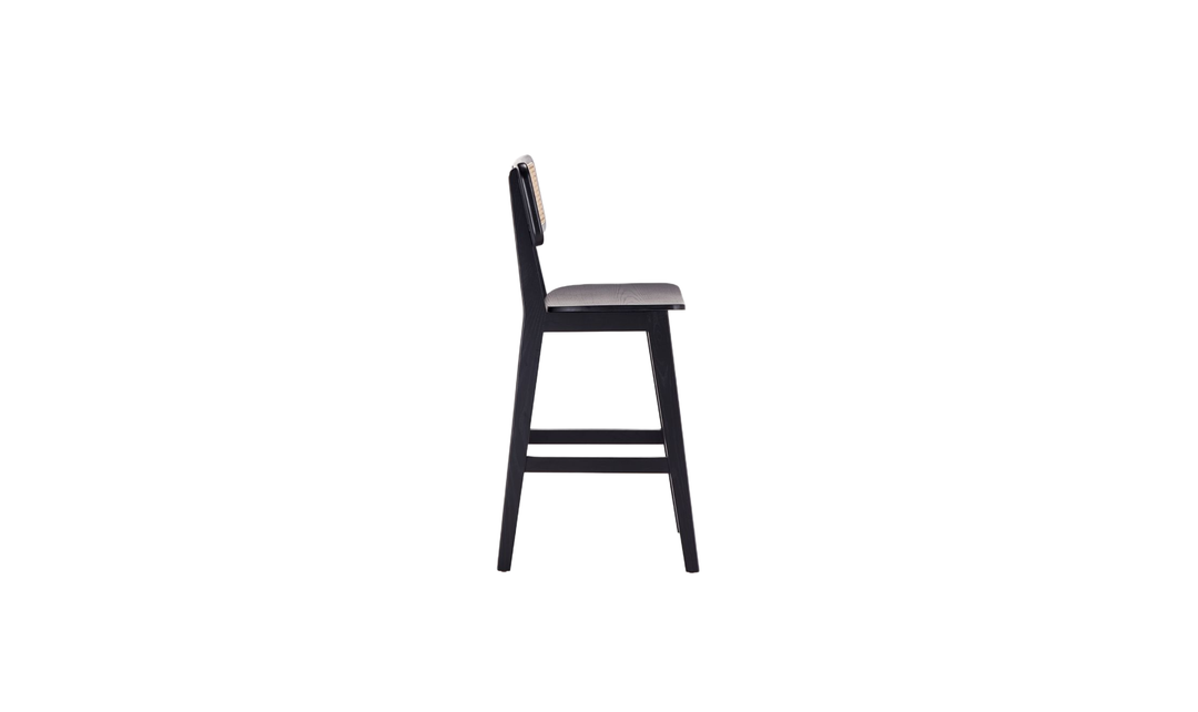 Manhattan Comfort Versailles Cane Back Wood Counter Stool