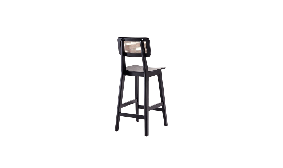 Manhattan Comfort Versailles Cane Back Wood Counter Stool