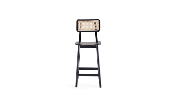 Manhattan Comfort Versailles Cane Back Wood Counter Stool