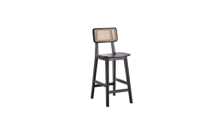 Manhattan Comfort Versailles Cane Back Wood Counter Stool