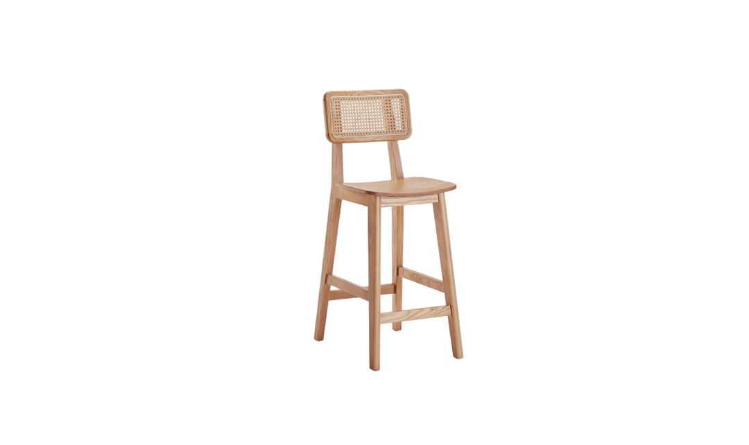 Manhattan Comfort Versailles Cane Back Wood Counter Stool