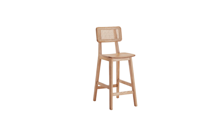 Manhattan Comfort Versailles Cane Back Wood Counter Stool