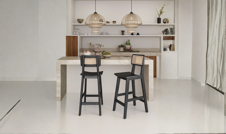 Manhattan Comfort Versailles Cane Back Wood Counter Stool-Jennifer Furniture