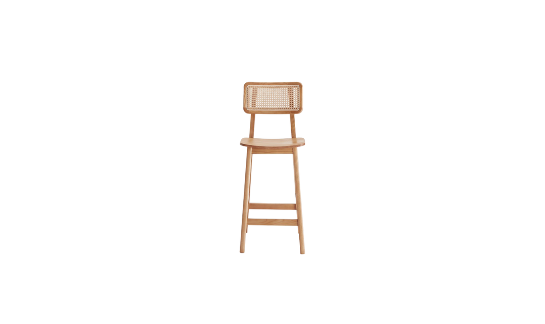 Manhattan Comfort Versailles Cane Back Wood Counter Stool