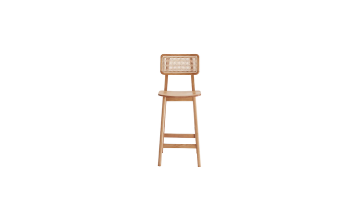 Manhattan Comfort Versailles Cane Back Wood Counter Stool