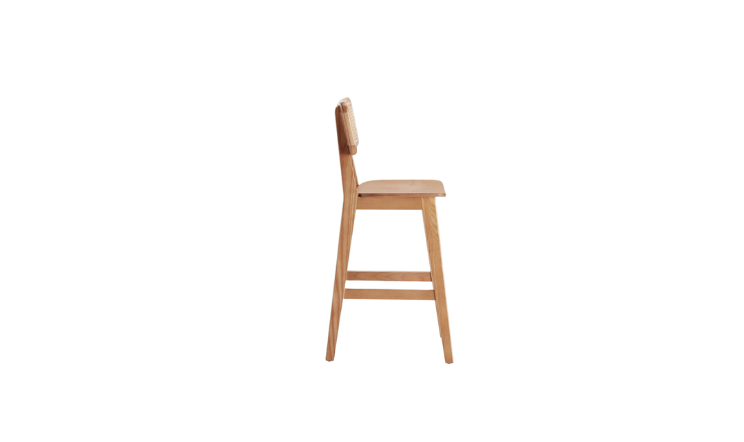 Manhattan Comfort Versailles Cane Back Wood Counter Stool