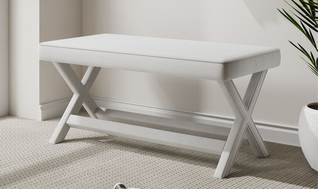 Manhattan Comfort Abigail Mid-Century Modern Velvet Upholstered Bench-Jennifer Furniture