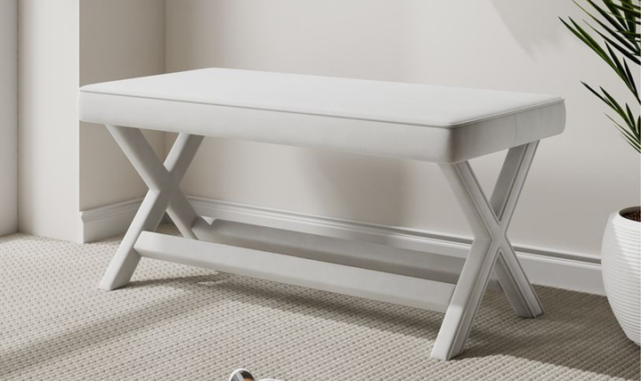 Manhattan Comfort Abigail Mid-Century Modern Velvet Upholstered Bench-Jennifer Furniture