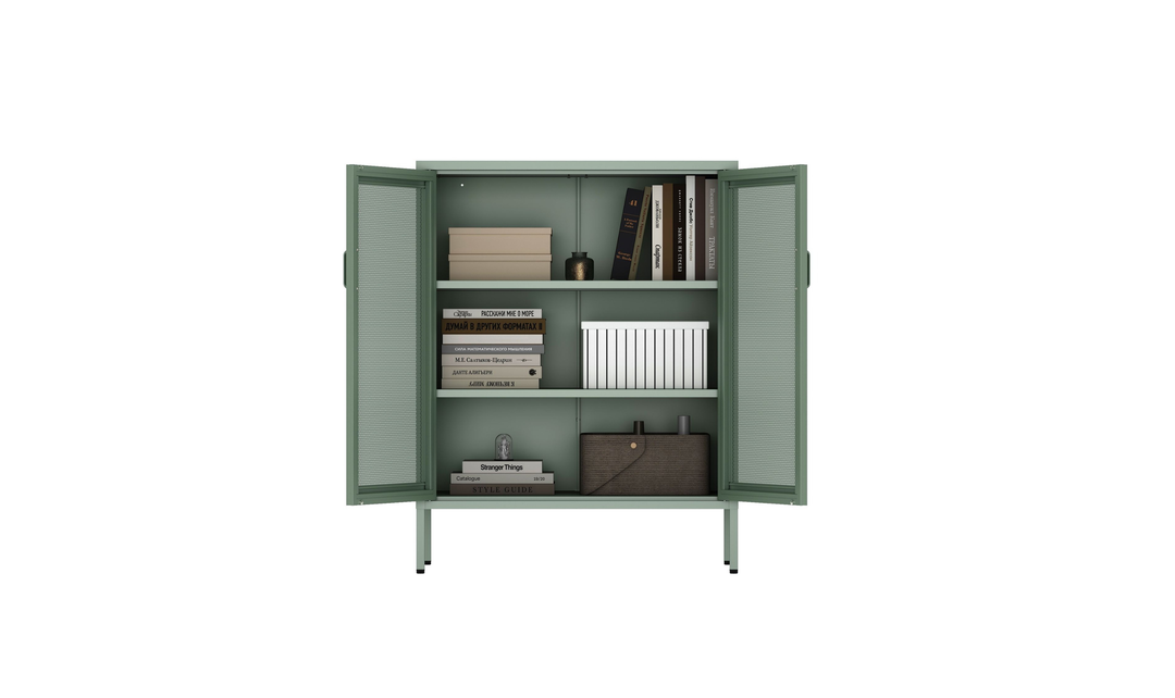 Manhattan Comfort Amelia Metal Accent Cabinet-Jennifer Furniture