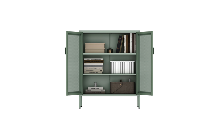 Manhattan Comfort Amelia Metal Accent Cabinet-Jennifer Furniture