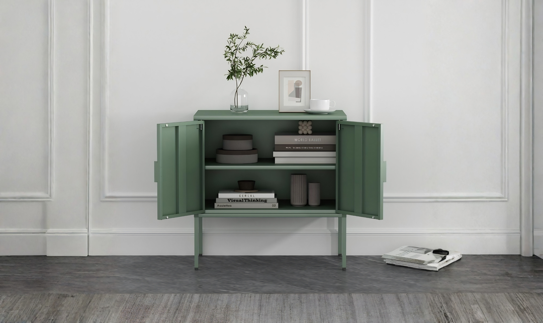 Manhattan Comfort Amelia Metal Accent Cabinet-Jennifer Furniture