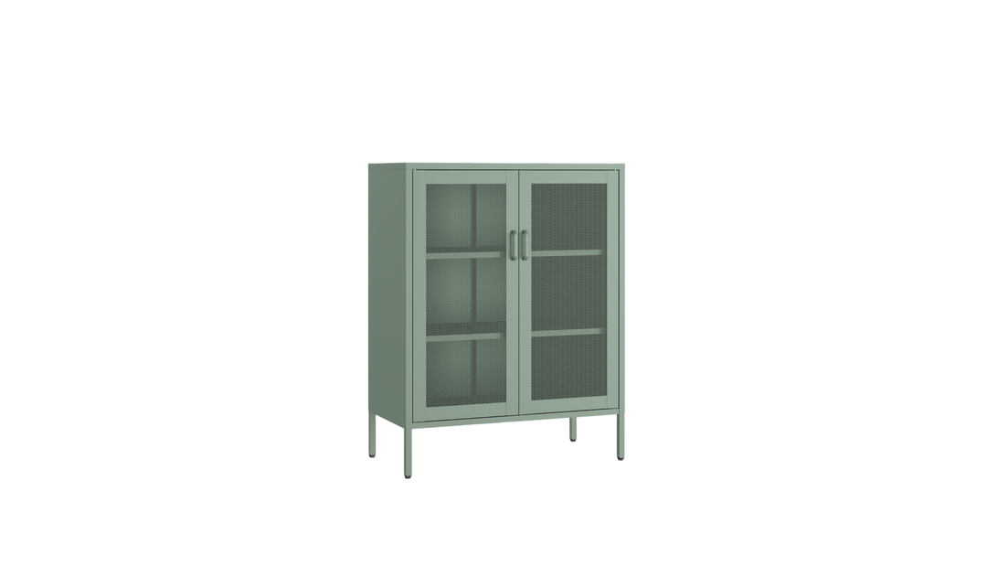 Manhattan Comfort Amelia Metal Accent Cabinet-Jennifer Furniture