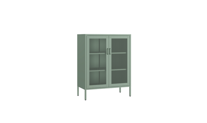 Manhattan Comfort Amelia Metal Accent Cabinet-Jennifer Furniture